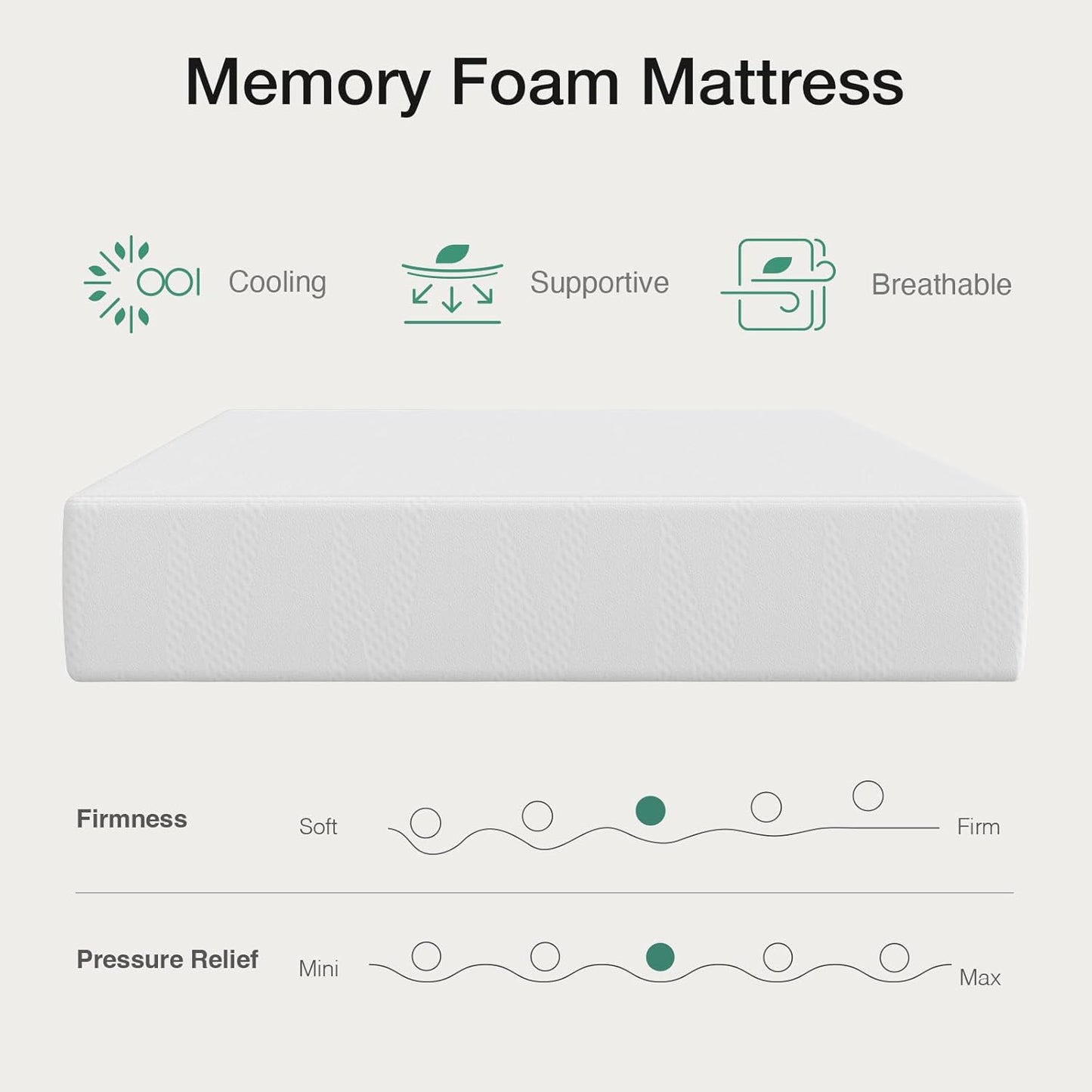 Novilla Twin Mattress - 10 Inch Gel Memory Foam for Cooling Sleep & Pressure Relief | CertiPUR-US Certified