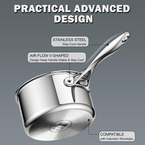 Cooks Standard Multi-Ply Clad Saucepan, 3 Quarts, Silver