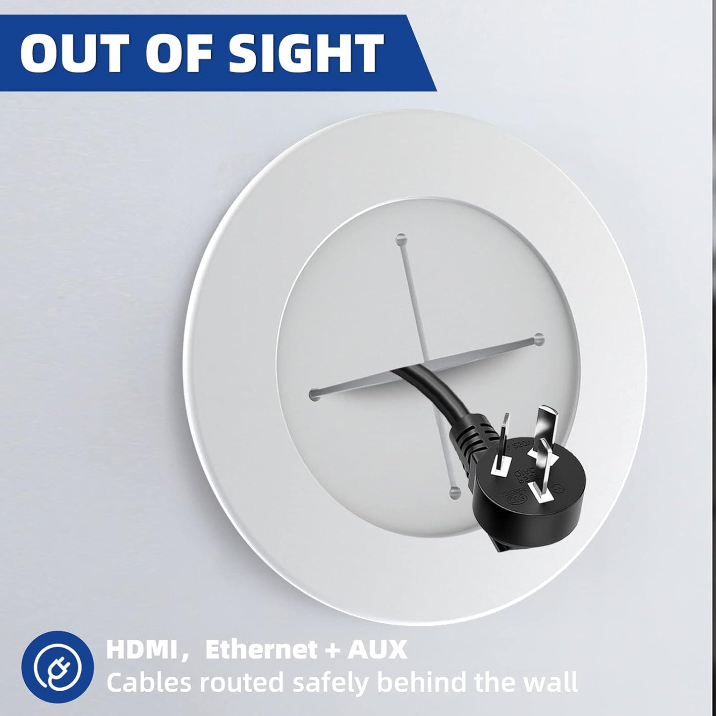 TV Wire Hider Kit - Wall Mount Cable Management System by [Brand Name] | Easy Install with 2 Pass-Throughs & Hole Saw