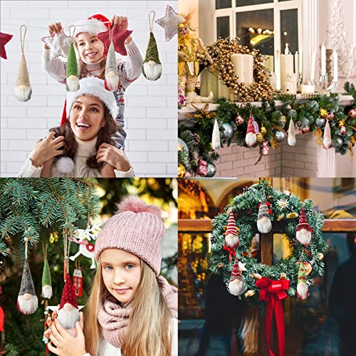 Vinsot 24 Pcs Christmas Hanging Gnome Ornaments Bulk - Cute Holiday Tree Decor