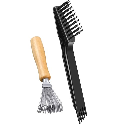 Boao Hair Brush Cleaning Tool - Mini Comb for Dust Removal | Polished Wooden Handle, 2 Pieces