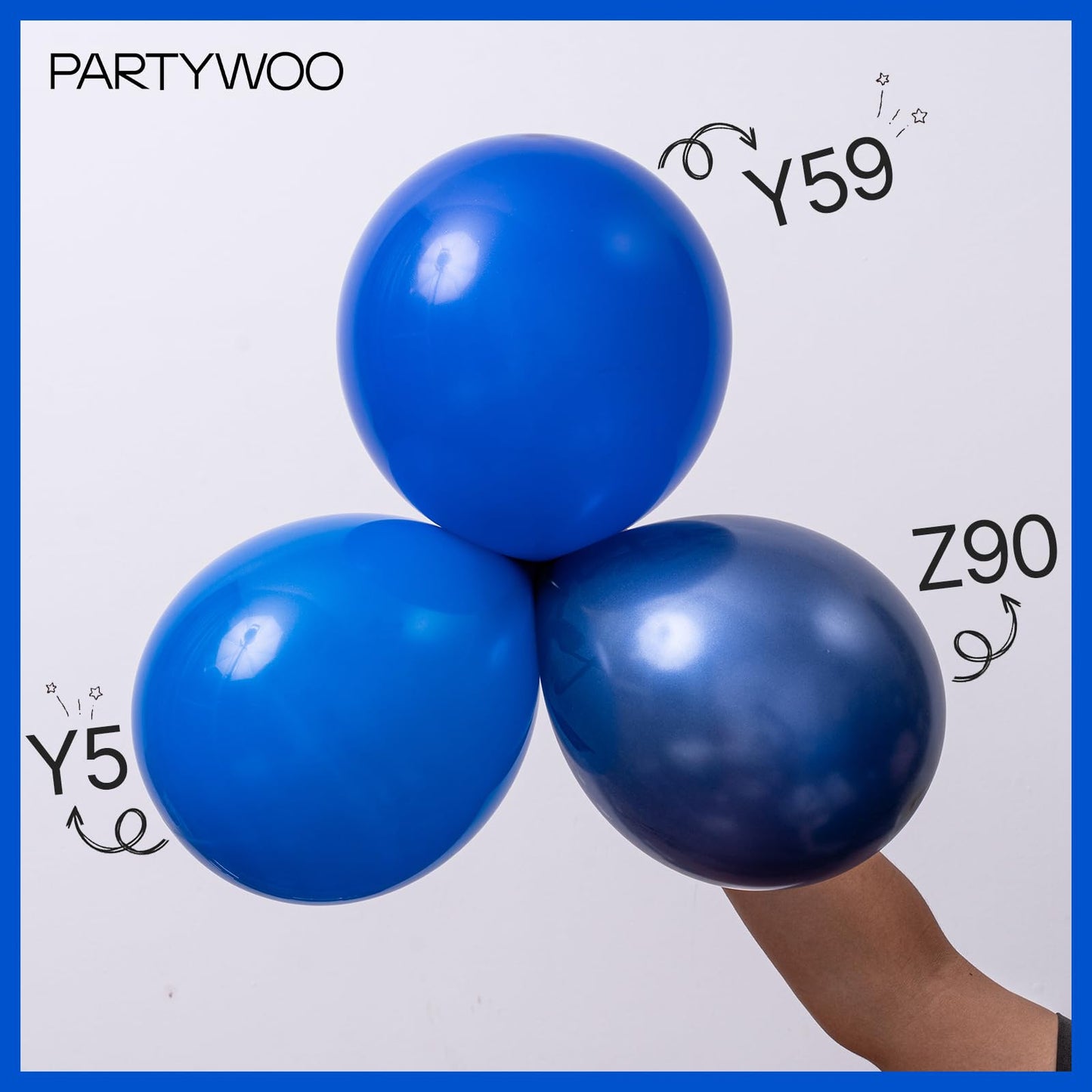 PartyWoo Royal Blue Balloons 100pcs 12 Inch Dark Blue Latex Helium Balloons for Birthday Gender Reveal Wedding Anniversary Baby Shower Graduation Under The Sea Beach Dog Party Decorations Blue-Y59