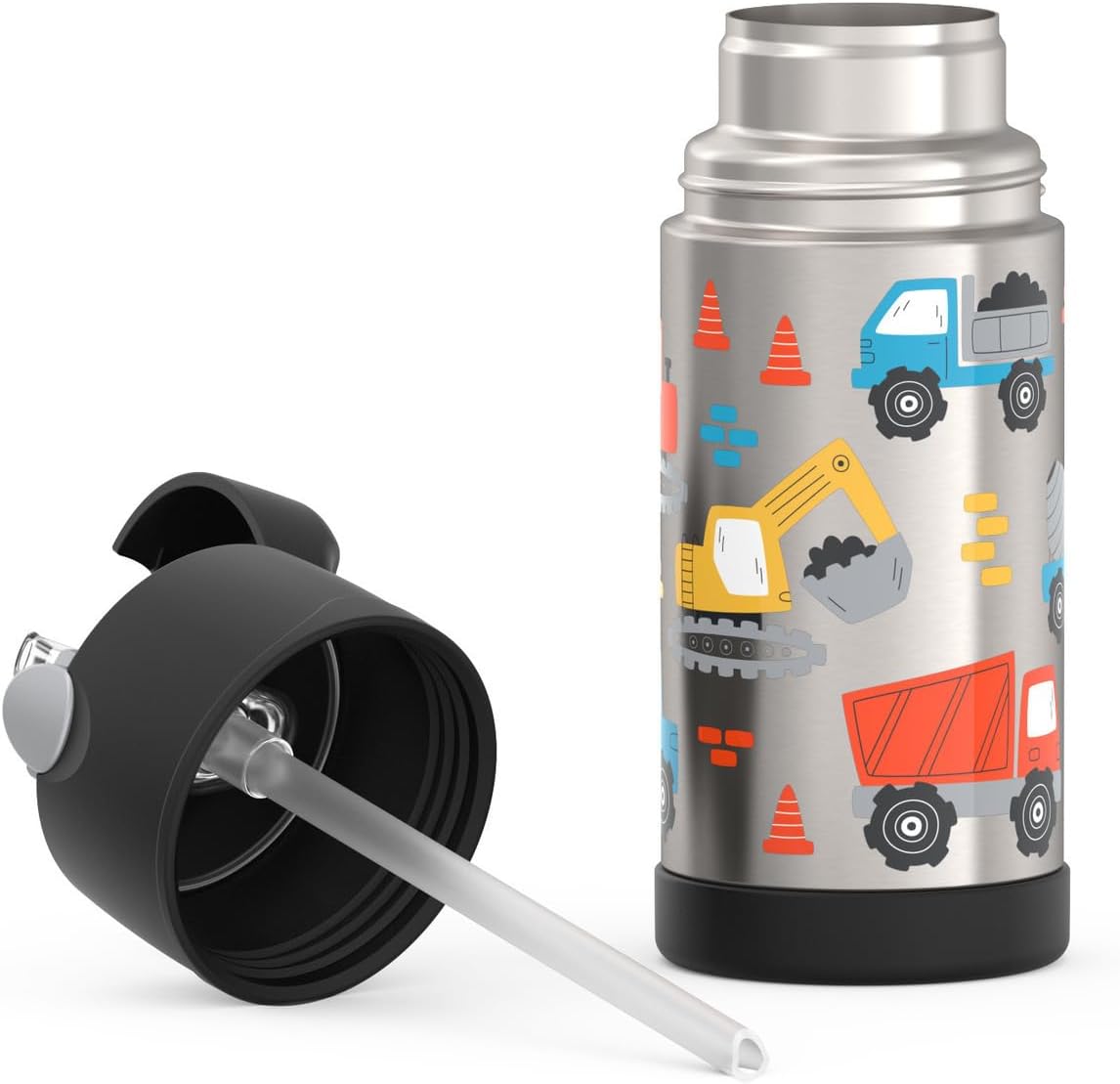 THERMOS FUNTAINER Water Bottle - 12 Ounce Stainless Steel Insulated Kids Bottle with Straw