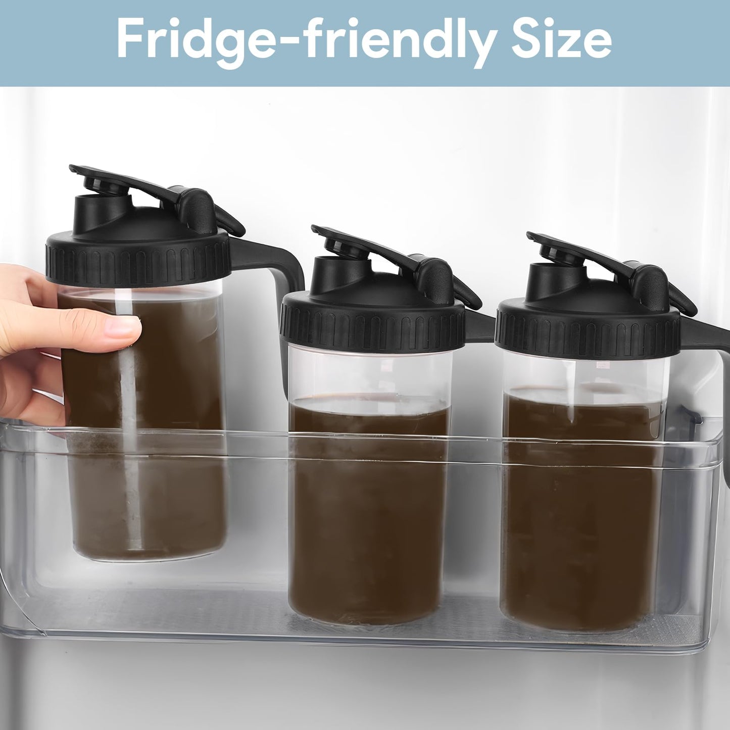 Wide Mouth Mason Jar Pour Spout Lid 4 Pack with Handle Easy to Open, Airtight Leak Proof, Mason Jar Lids Durable Easy to Clean for Drinking Salad Dressing Storing Pouring (Black)