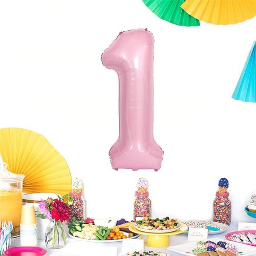 JANOU 40-Inch Pink Helium Foil Balloon - Perfect for 1st Birthday, Baby Shower & Wedding Decor