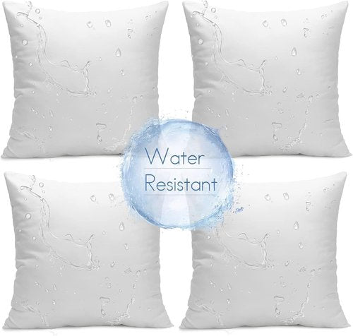 Ashler Outdoor Pillows - Waterproof Hypoallergenic Throw Pillow Inserts | Set of 4, 18 x 18 Inches