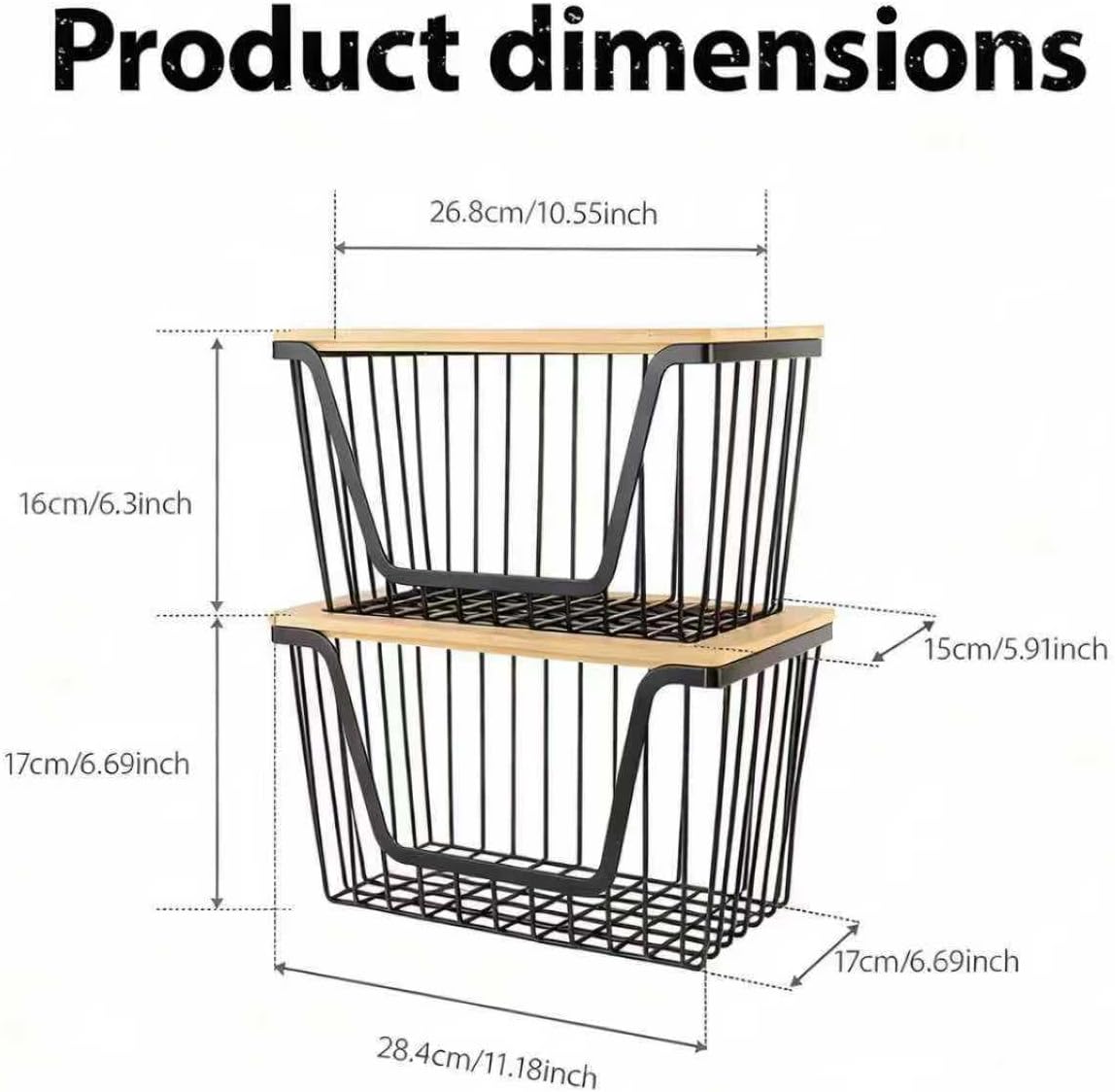 Stackable Storage Bins by [Brand Name] - Large Wire Organizers for Onions, Potatoes, Fruits & Vegetables