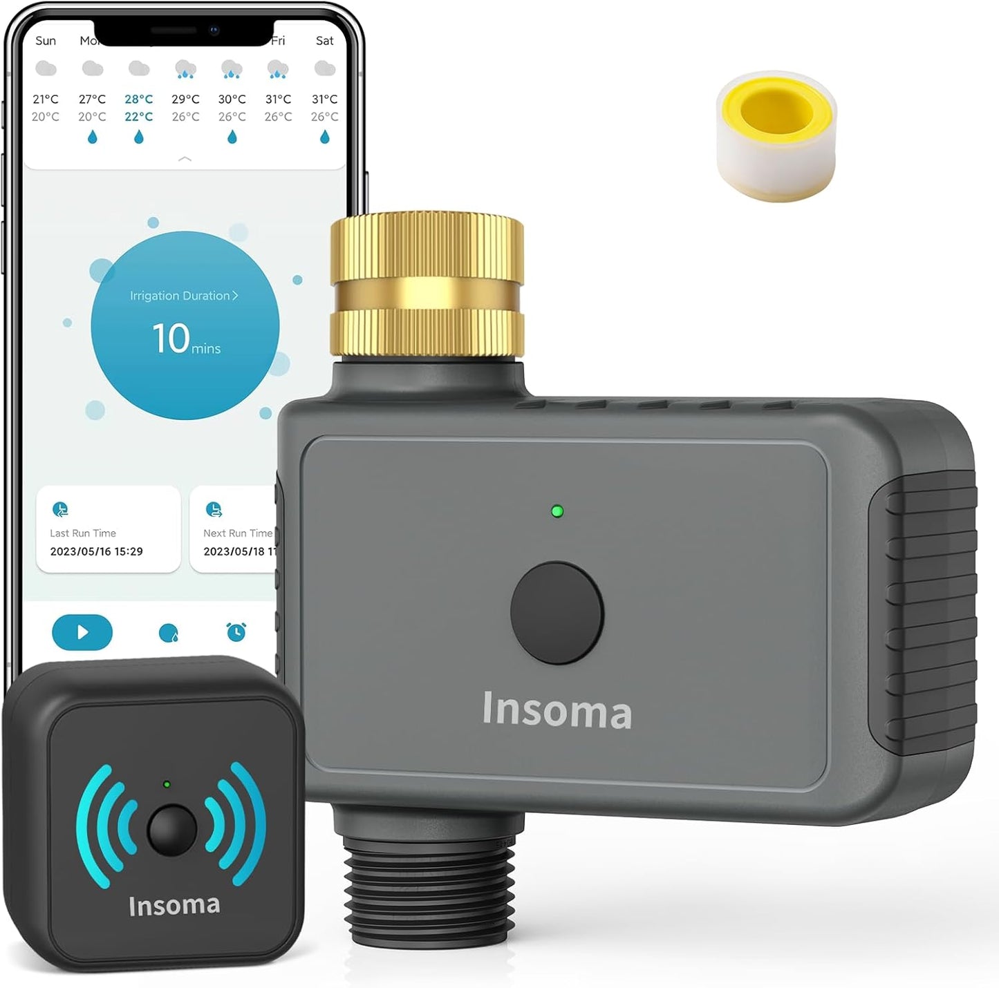 WiFi Hose Timer - Smart Water Timer with Brass Inlet | Remote Control via 2.4GHz WiFi, Alexa & Google Assistant Compatible for Lawns and Yards