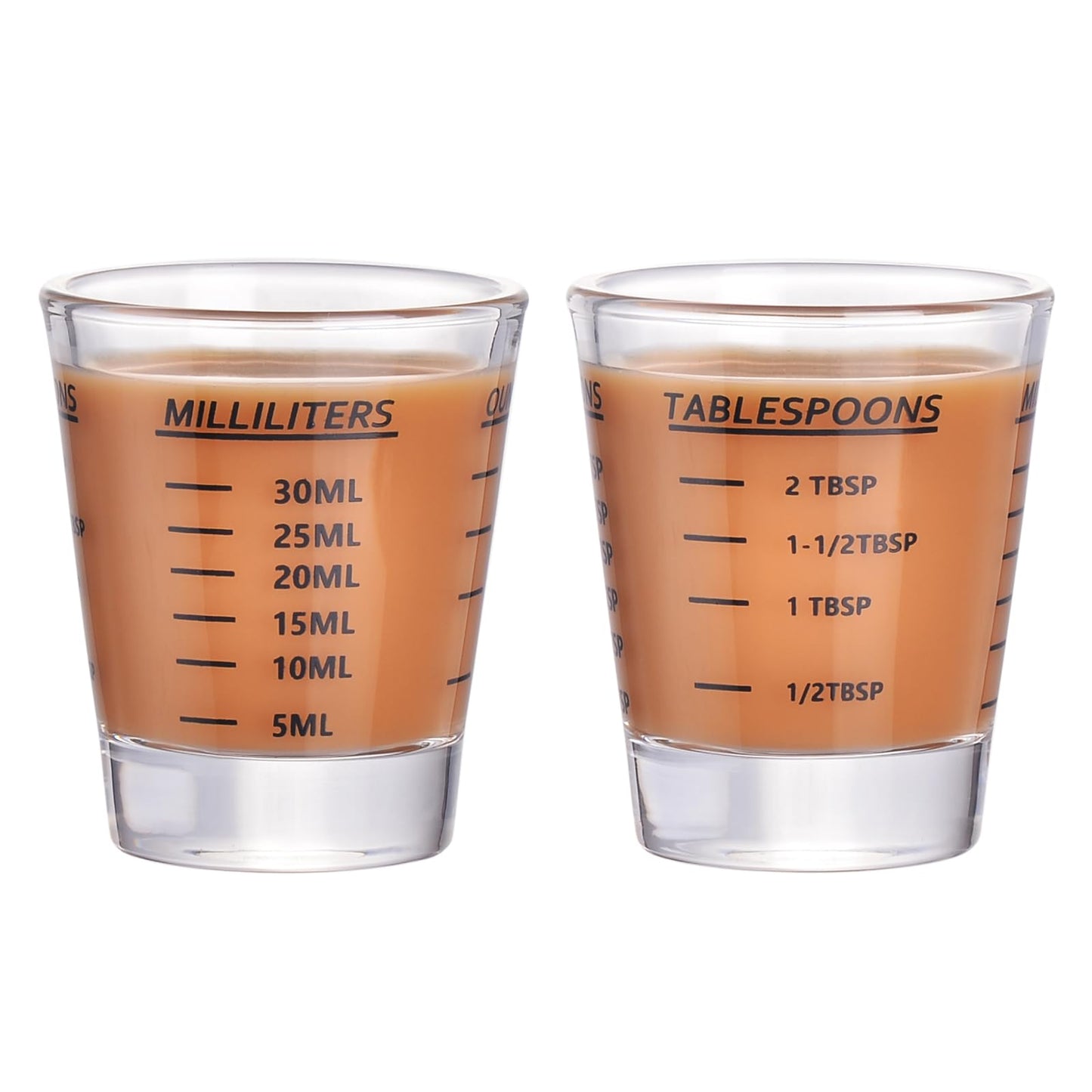 Shot Glass Measuring Cup，Espresso Shot Glass 26-Incremental Measurement 1oz, 6 Tsp, 2 Tbs, 30ml，Kitchen Tools，Bar Bartender Accessories, Jigger for Bartending (2 Pack-Black)
