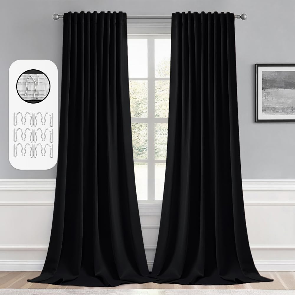 MIULEE Blackout Curtains - 96 Inch Long Thermal Insulated Drapes for Living Room & Bedroom