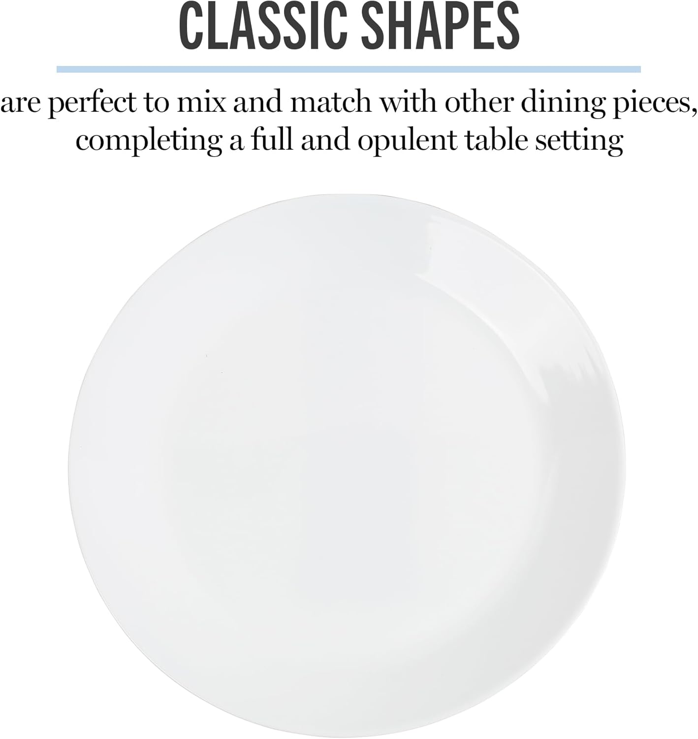 Martha Stewart Opalton Dinner Plates - 10-Inch Chip and Break Resistant 6-Piece Set | Elegant White Design