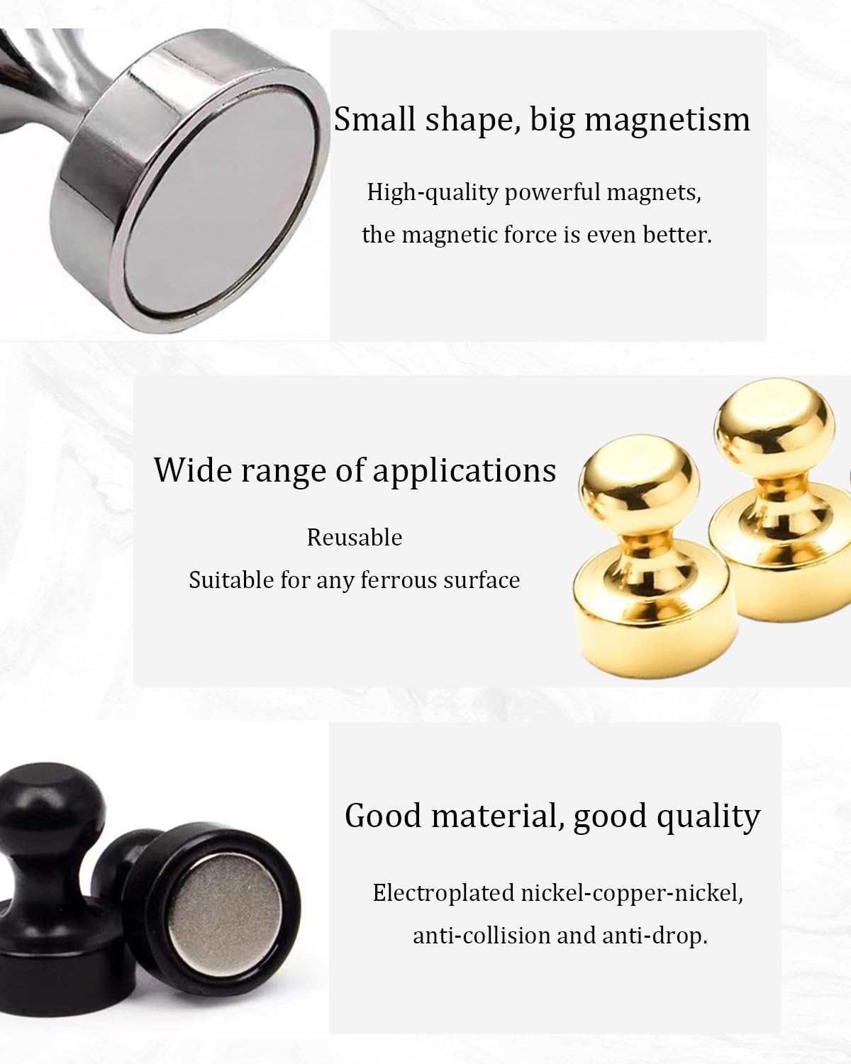 Fridge Magnet, 20Pcs Black Refrigerator Magnets, Small and Strong Magnets for Whiteboard, Office, Classroom, Map, Kitchen Accessories, Office Accessories, Locker Accessories, Map Decorative
