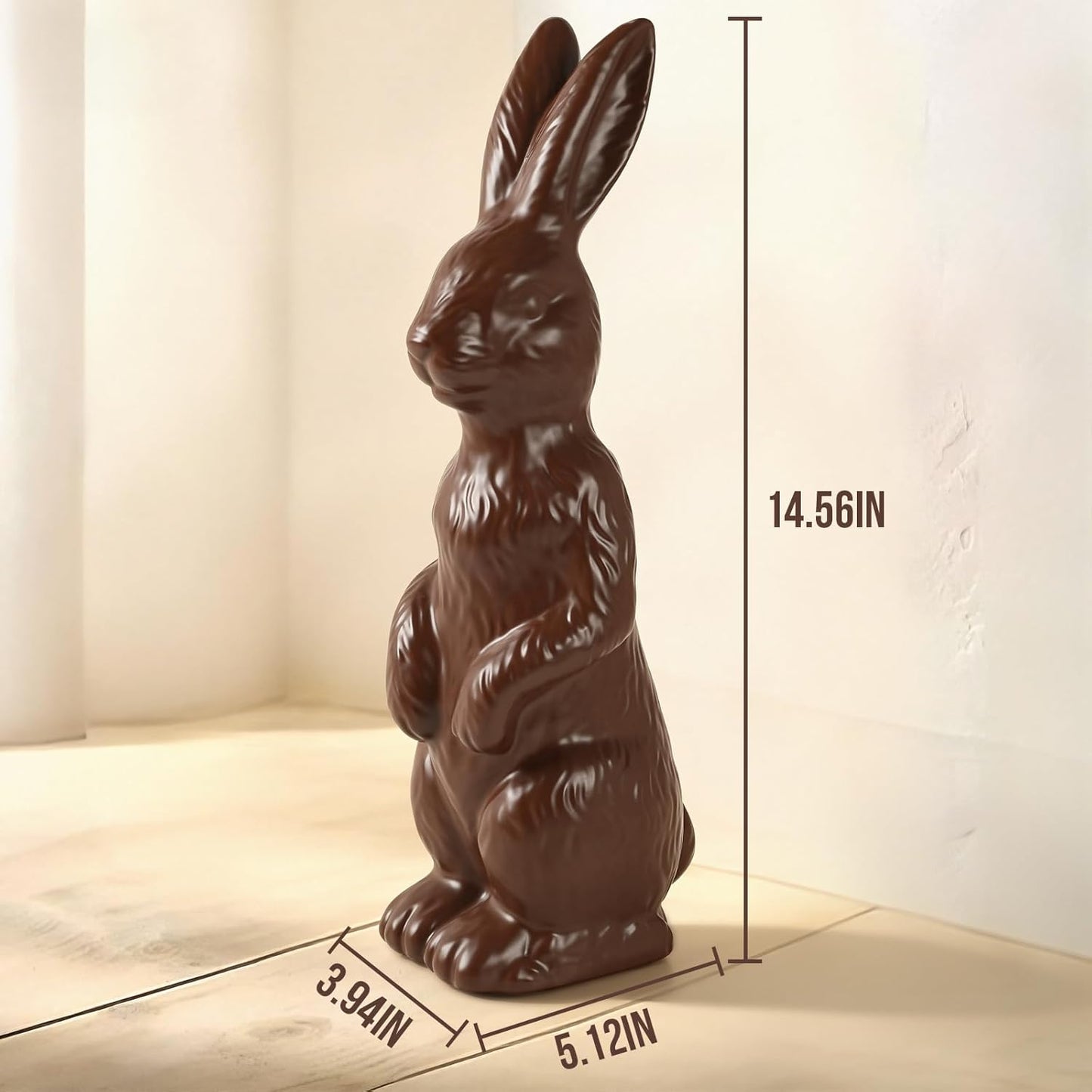Zesua Easter Bunny Figurine - 14.5" Standing Ceramic Decor for Home & Yard - Perfect Spring Decoration
