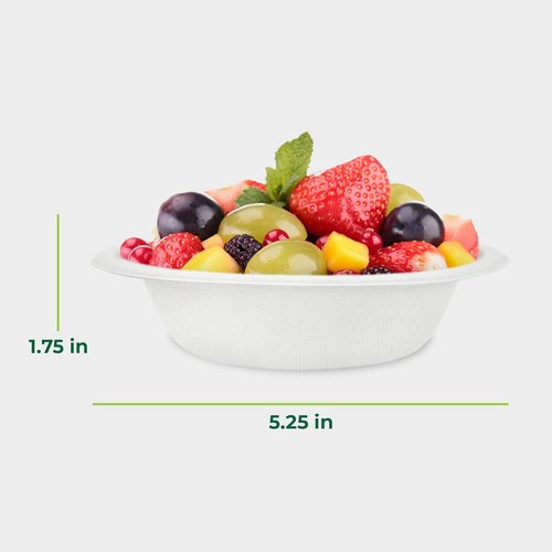 Freshware Paper Bowls - 12 oz. Biodegradable Soup Bowls | 150-Pack Heavy Duty Bagasse Dinnerware