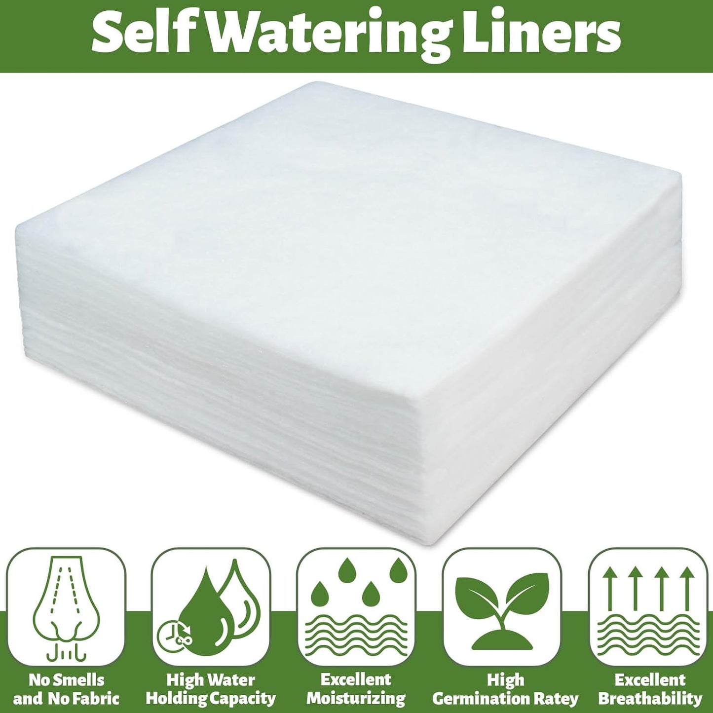 Premium Felt Plant Liners by [Brand Name] - Self-Watering Hanging Basket Liners, 10x10 Inch, 30-Pack for Optimal Water Retention & Drainage