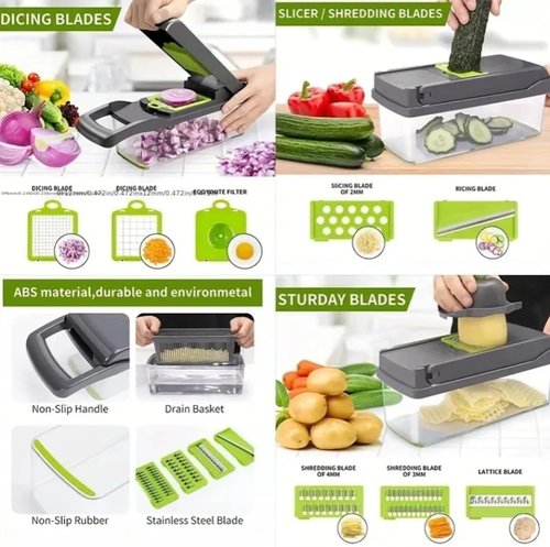 AIGLE Nova Pro Series 16-in-1 Vegetable Chopper - Versatile Onion, Cucumber & Fruit Slicer with Container