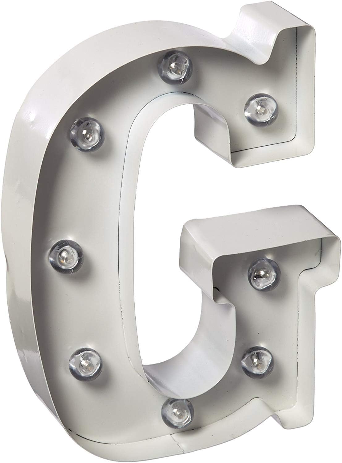 Silver Metal Marquee Letter J - 9.87” Tall Galvanized Decor for Events & Home