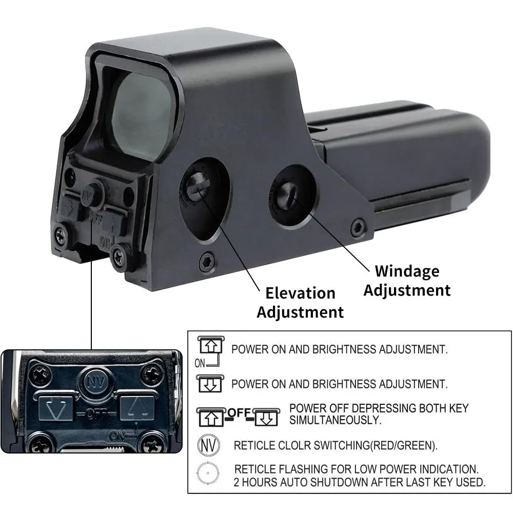 552 Holographic Sight Tactical Red Dot Sights Holo Reflex Sight for Rifle 20mm Rail Parallax Outdoor Shockproof
