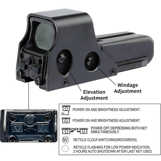 552 Holographic Sight Tactical Red Dot Sights Holo Reflex Sight for Rifle 20mm Rail Parallax Outdoor Shockproof