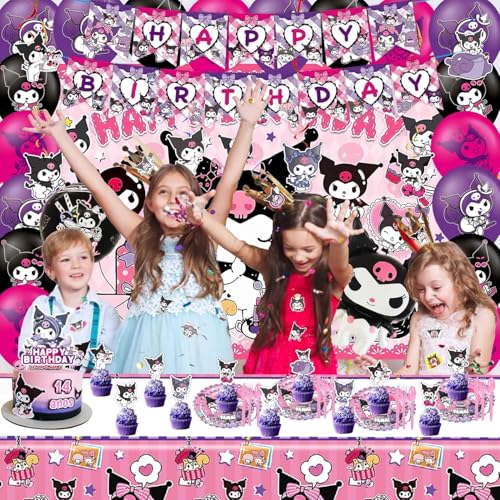 121 Pieces Kids Birthday Party Decorations Set with Banner Balloons Plates Toppers