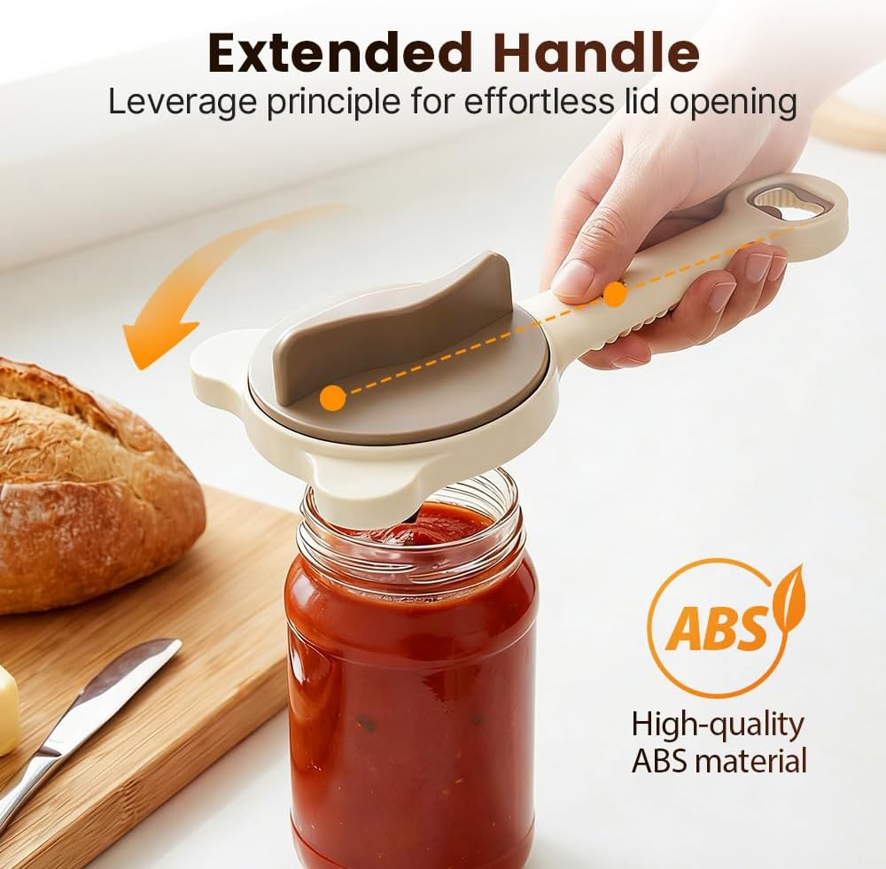 Skiennix Adjustable Stainless Steel Jar Opener - Multifunctional Lid Gripper for Weak Hands | Fits 1''-3.5'' Jars