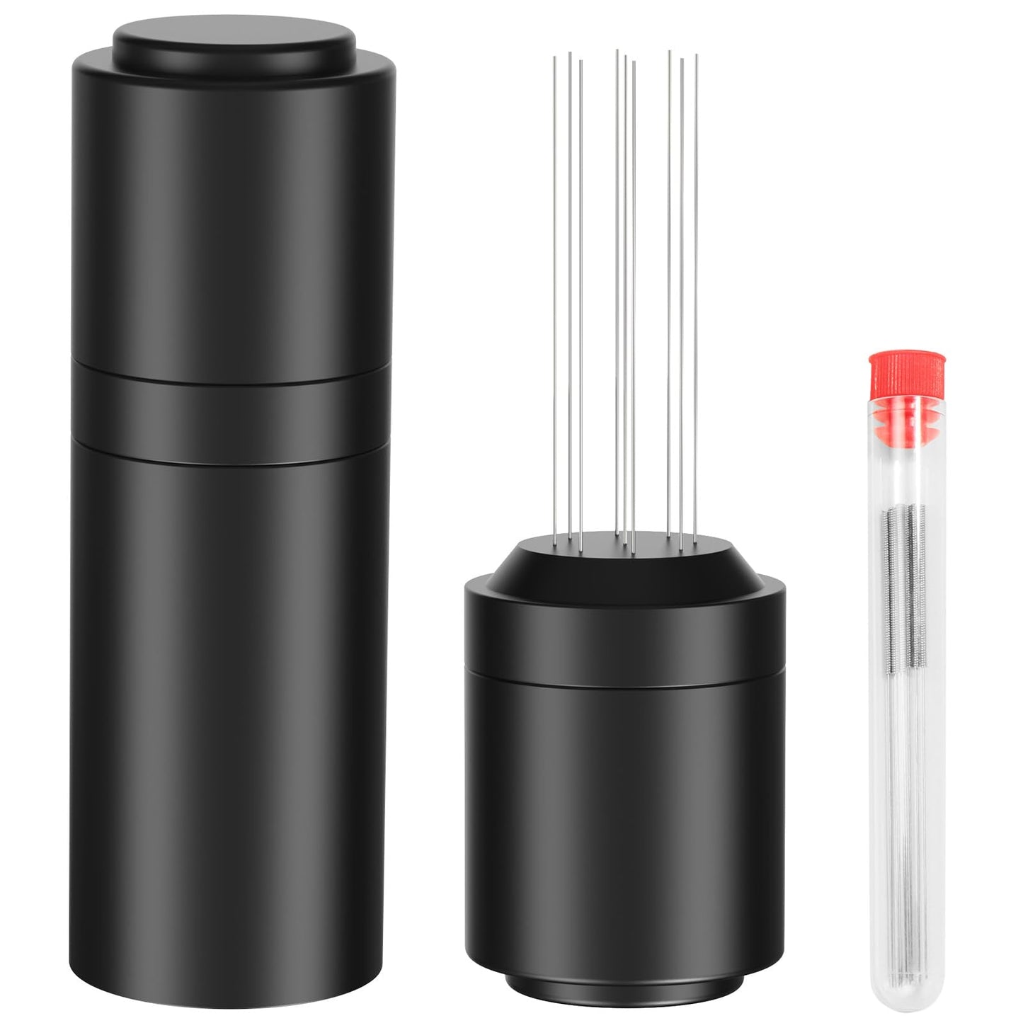 TIVERAIN WDT Espresso Distribution Tools Espresso Stirrer Tool WDT Coffee Distributor for Barista Espresso Machine Accessories 9*0.35mm Espresso Grounds Stirrer with Extra 9 Replaceable Needles,Black
