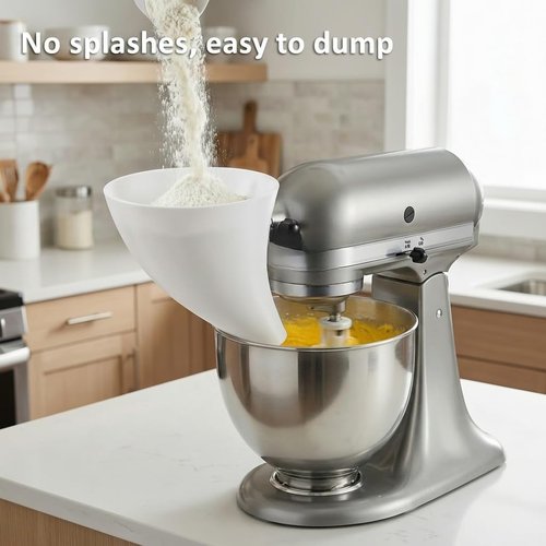 **KitchenAid Flour Funnel - Easy-Pour Mixer Attachment for 4.5-5 Qt Tilt-Head Mixers | Prevents Spills**