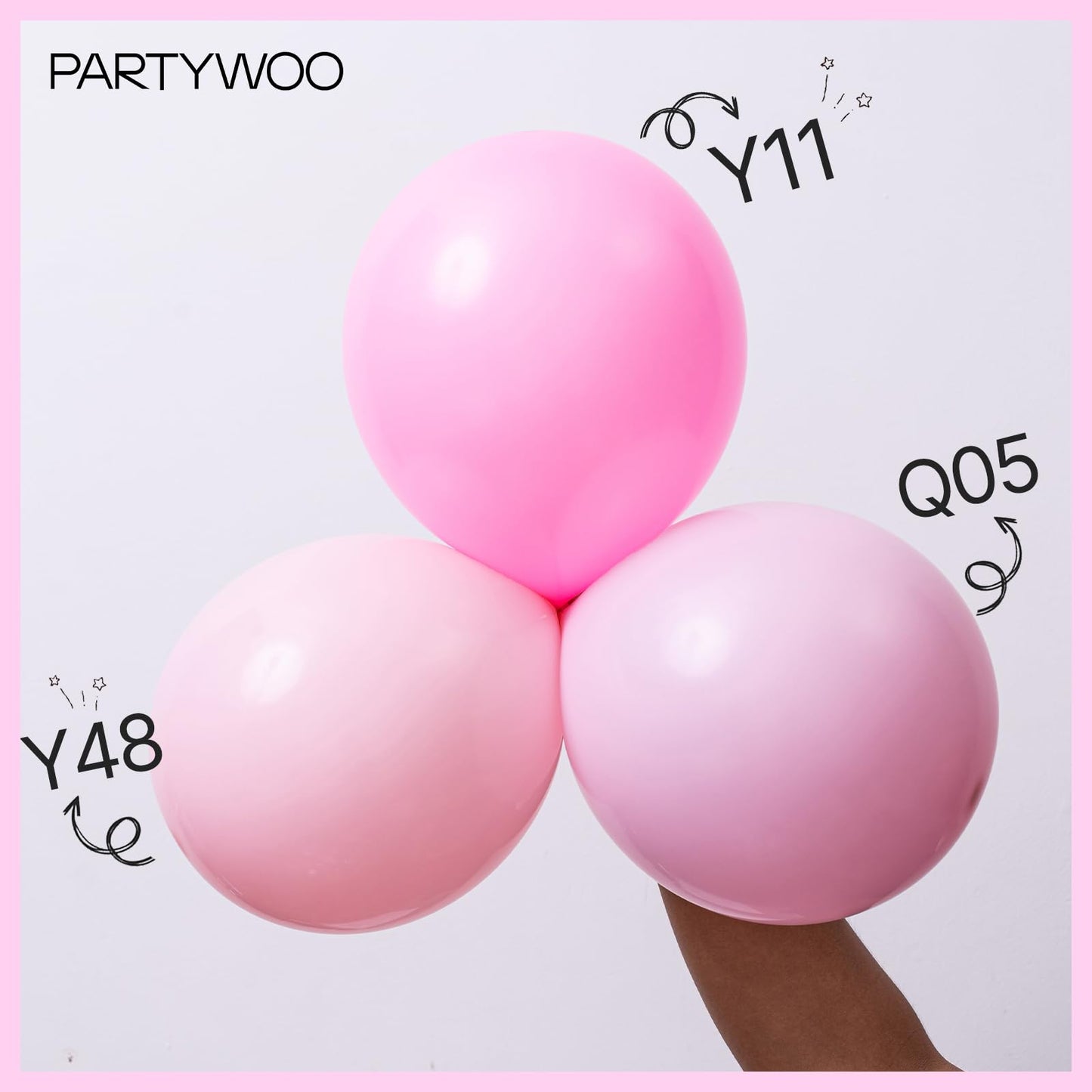 PartyWoo Baby Pink Balloons 101pcs 12 Inch Pastel Pale Light Pink Latex Helium Balloons for Baby Shower Gender Reveal Easter Bachelorette Wedding Bridal Shower Birthday Party Decorations Pink-Q05