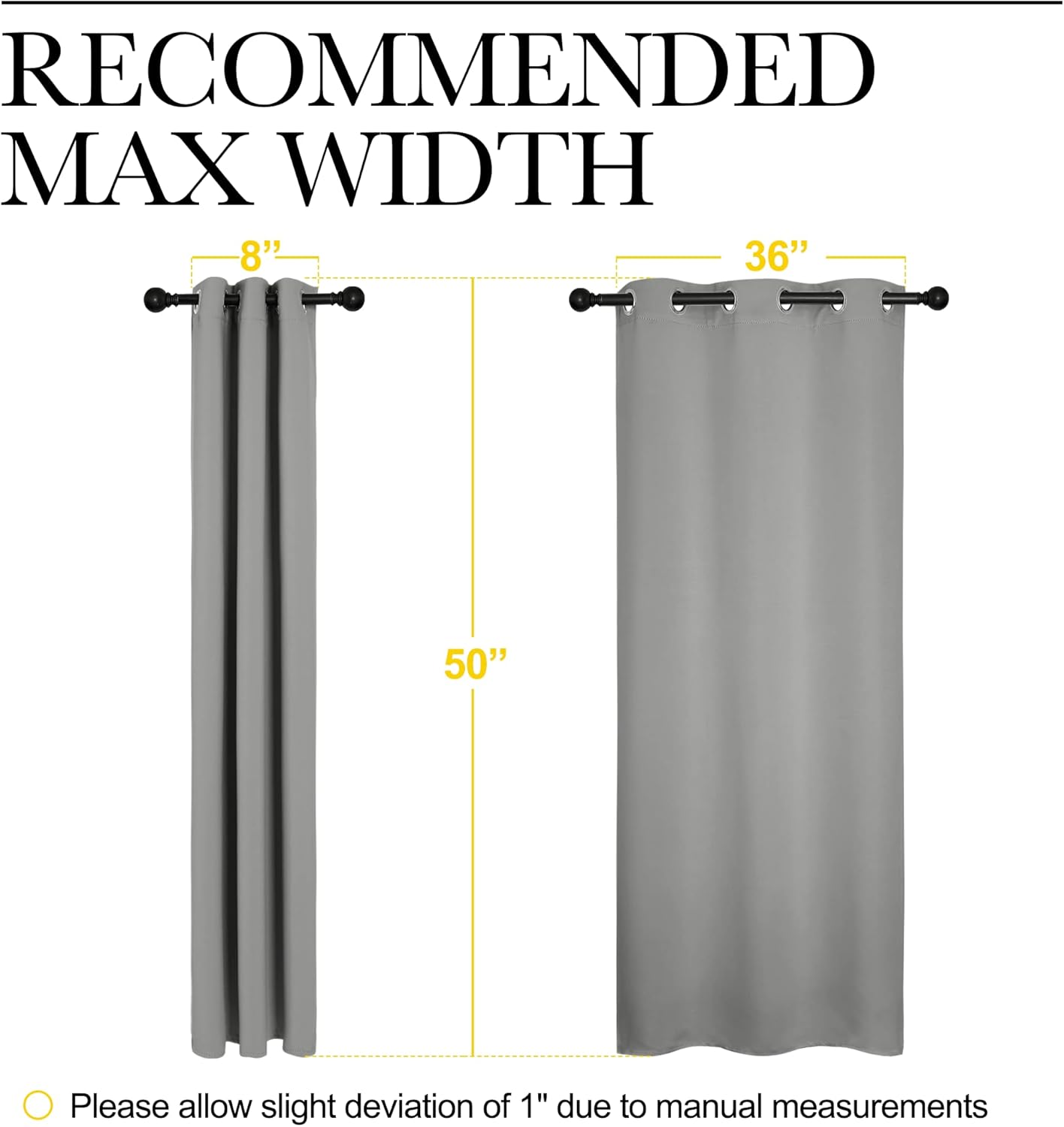 NICETOWN Thermal Insulated Blackout Curtains - Kids Window Drapes for Nursery | Silver Grey, 2 Panels (W42 x L50-Inch)