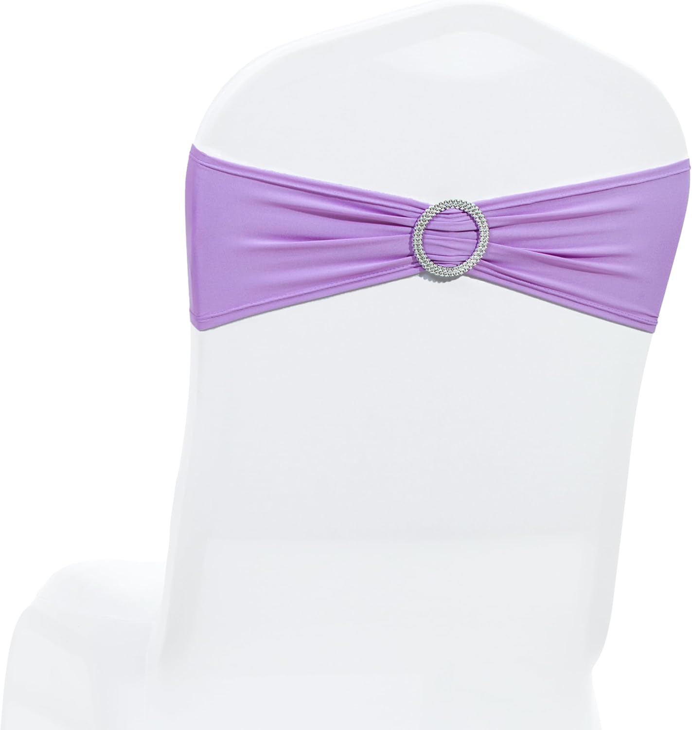 MDS Spandex Chair Sashes - Pack of 150 Elastic Stretch Bow Ties with Buckle Slider | Lavender