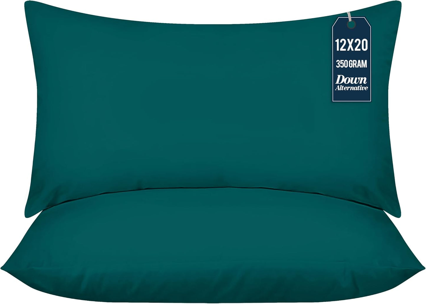 Utopia Bedding 12x20 Pillow Inserts - Set of 2 Dark Teal Decorative Throw Pillows | Soft & Supportive Cushions for Bed, Sofa & Couch