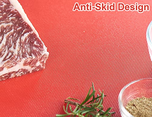 6-Piece Color Coded Plastic Cutting Boards Set - 18 x 12 Inches, Anti-Slip, Dishwasher Safe