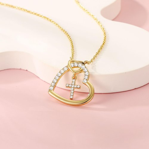 ESPVO 9 Year Old Girl Birthday Gift Happy 9th Ninth Tween Yr Cross Heart Necklace Jewelry Presents Stuff Decorations for Girls