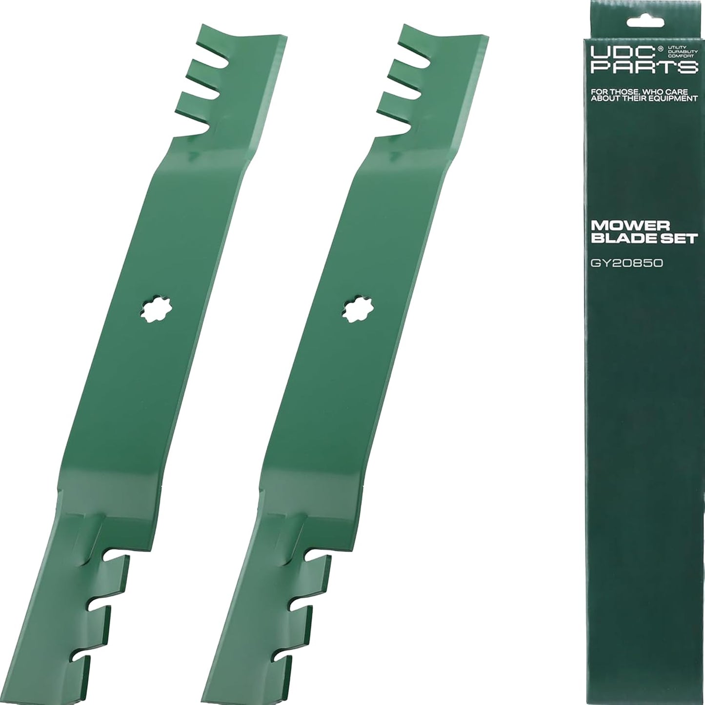 UDC Parts GY20850 Mower Blades Replacement - Fits John Deere 42" S100 E100 E120 | 2 Pack