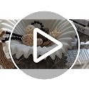 Off-White Decorative Ruffle Bowl – 12-Inch Modern Resin Centerpiece