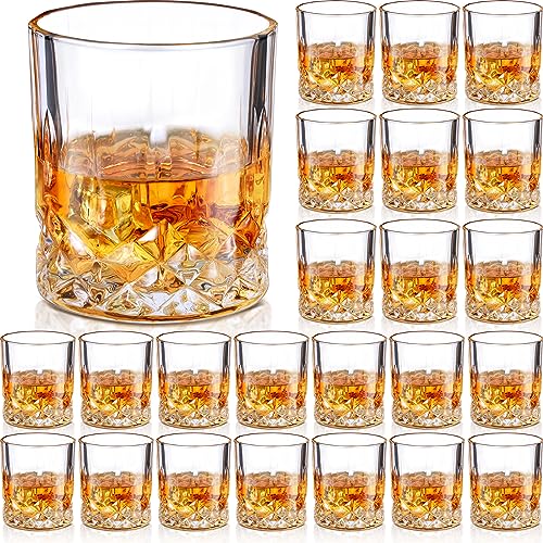 24 Pack Old Fashioned Rocks Glasses - 10 Oz Whiskey Bourbon Glassware