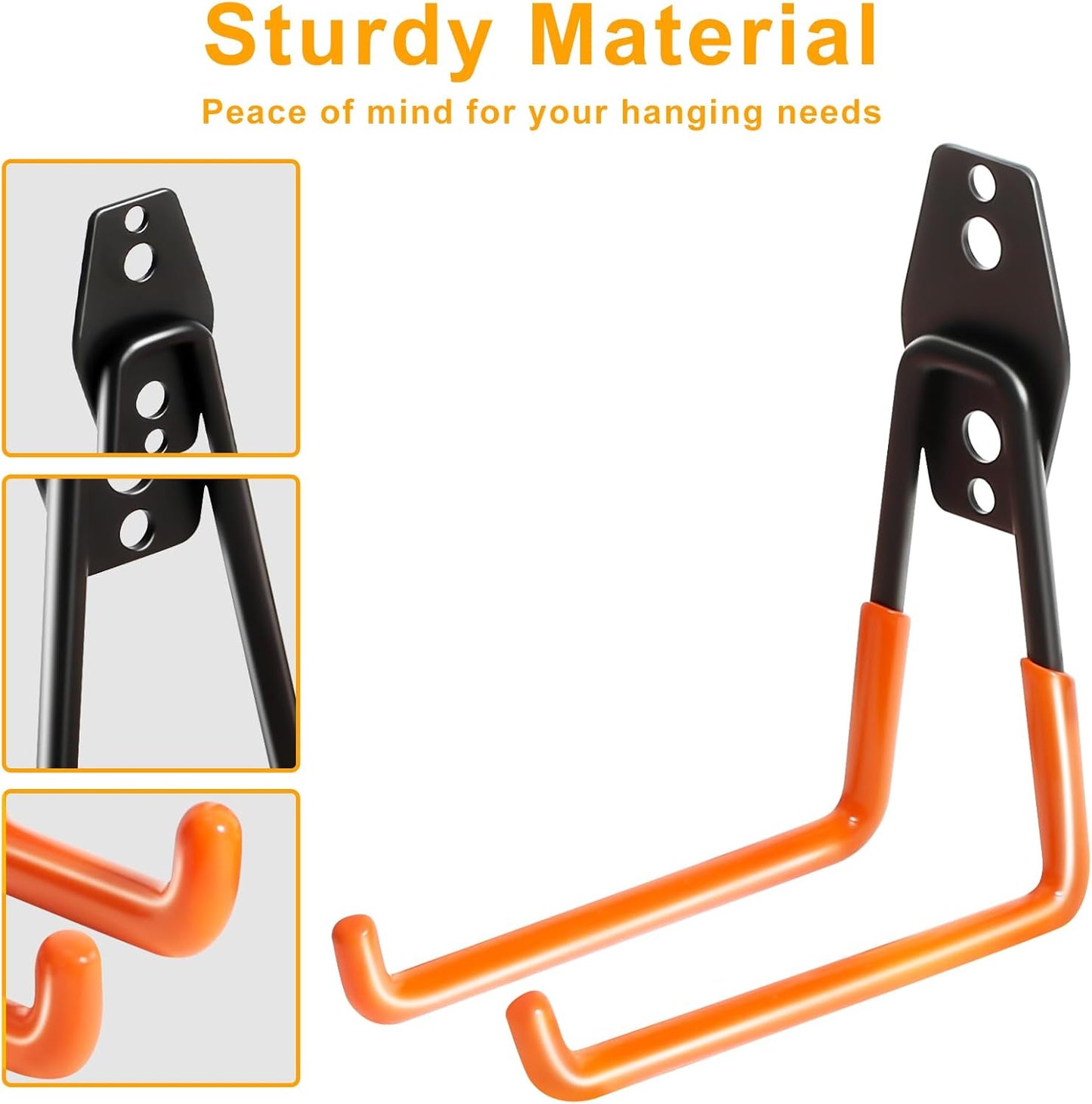 KURUI Heavy Duty Wall Hook - Versatile Tool & Garden Hose Holder | 2 Pack Metal Storage Hangers