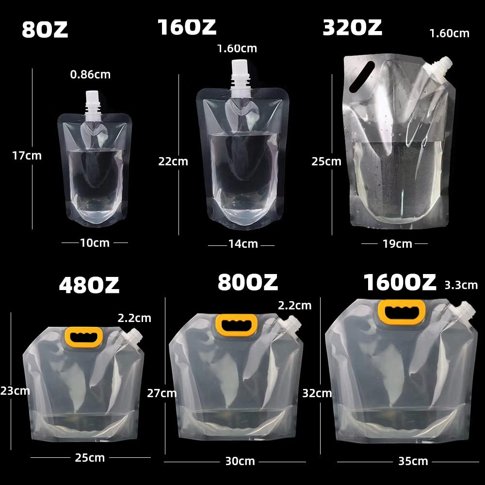 Juice Travel Plastic Bags Portable Collapsible Beverage Bag | Leakproof Foldable Water Carrier for Outdoor Hiking, Camping & Seed Storage | Food-Grade BPA-Free Liquid Container