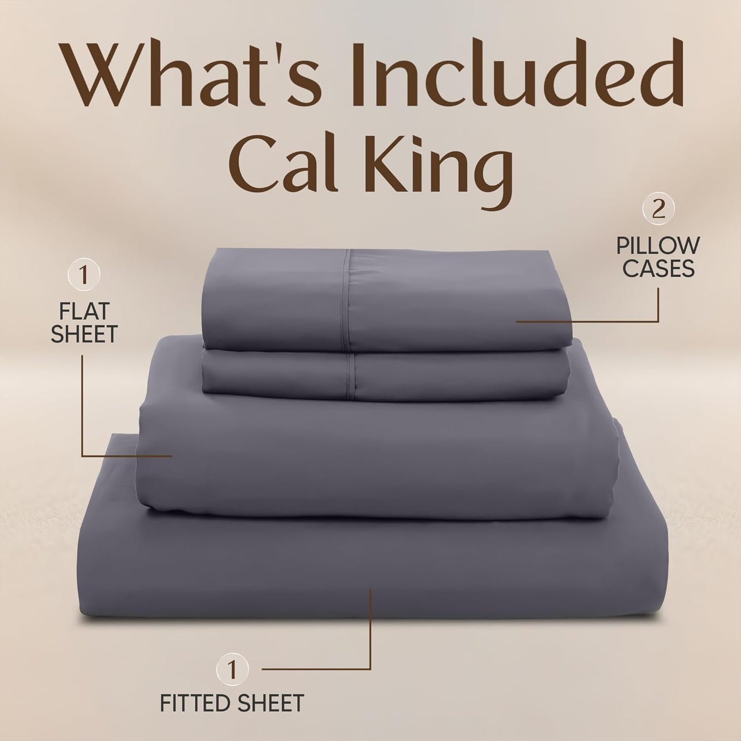 Utopia Bedding California King Sheet Set - Soft & Breathable 4-Piece Microfiber in Grey | Oeko Tex Certified