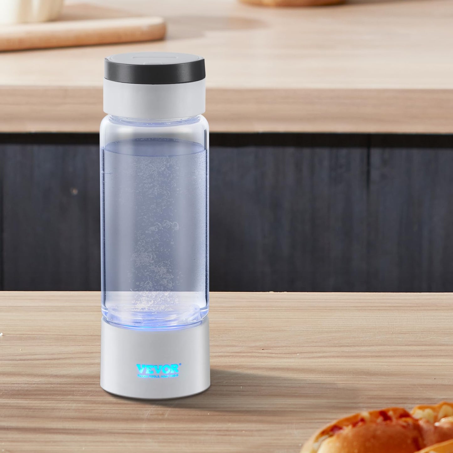 VEVOR Hydrogen Water Bottle, Hydrogen Water Bottle Generator up to 2000 ppb, 380ml Portable Hydrogen Water Machine, SPE Technology hydrogen water generator with Nasal Inhalation Tube and Self-Cleaning