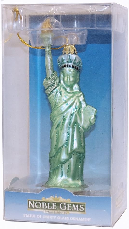 Statue of Liberty Glass Ornament - 5.5-Inch Noble Gems by Kurt Adler