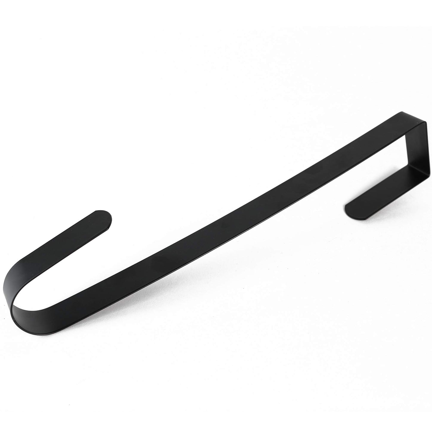 RN'D Over Door Wreath Hanger Hook - Thin Metal Overdoor Wreath Holder Seasonal Hooks for Front or Back Door (Black, 12")