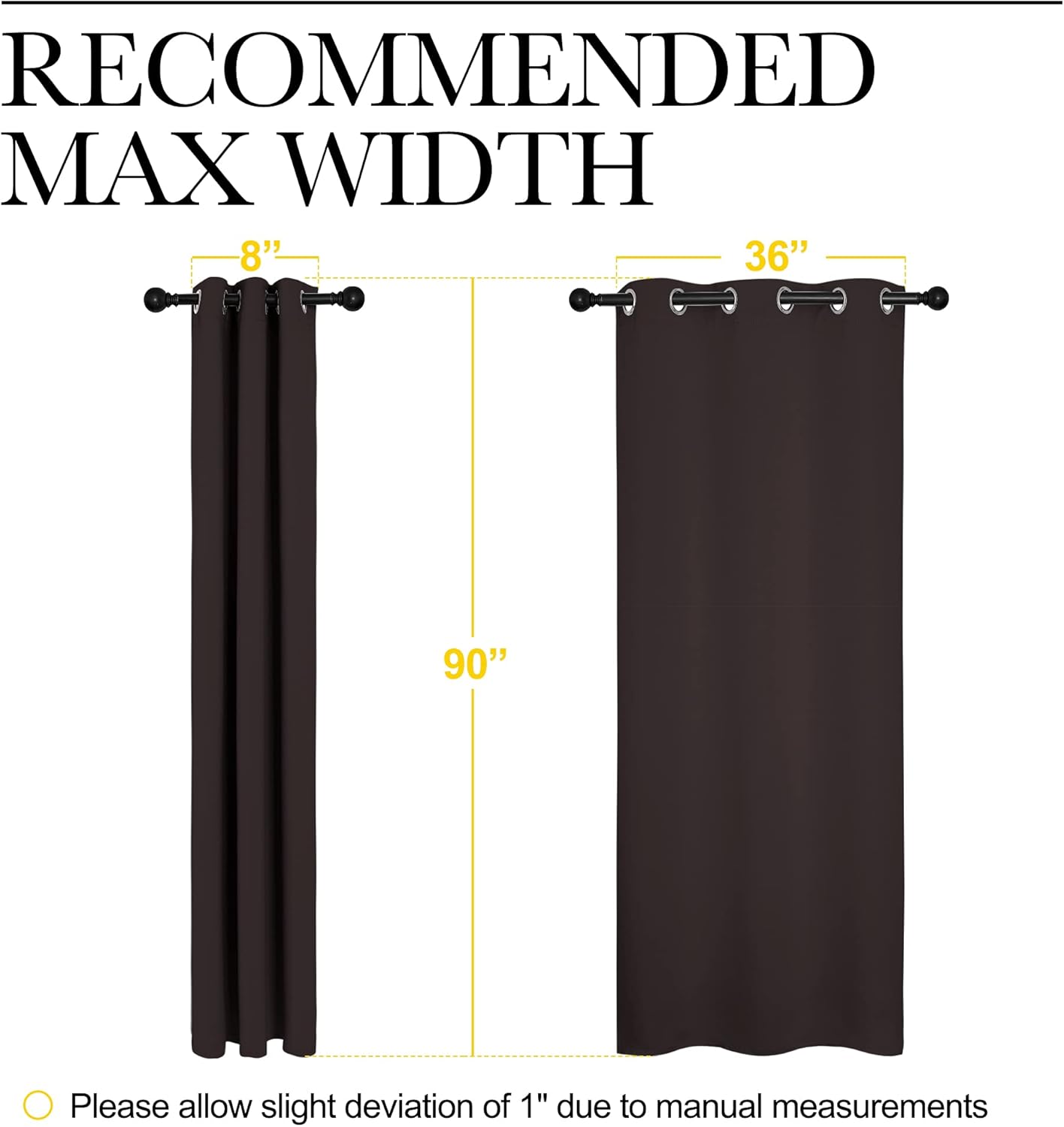 NICETOWN Blackout Window Curtains - Thermal Insulated Grommet Drapes for Bedroom & Living Room | Brown, Set of 2 (W42 x L90)