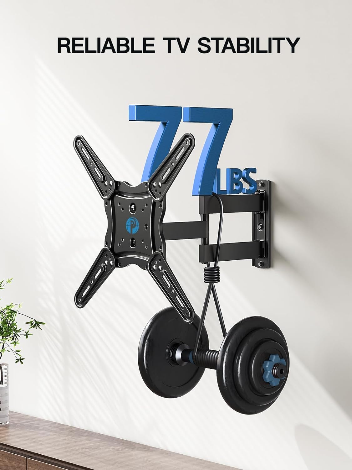 Pipishell Full Motion TV Wall Mount - Articulating Arms for 26-65 Inch TVs | Supports Up to 77 lbs