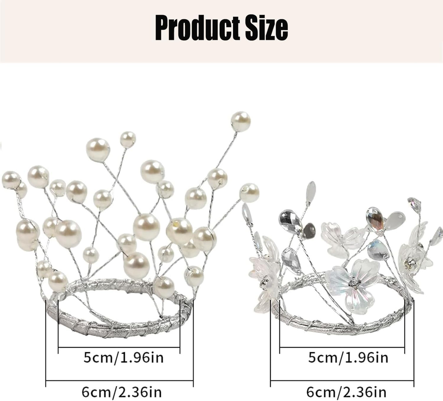 Regine Switzerland Simulated Pearl Beaded Candle Ring Wreath - 2" Diameter Crystal Centerpiece for Home & Wedding Decor