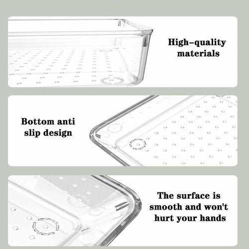 25-Piece Clear Plastic Drawer Organizer Set - Versatile Non-Slip Storage Bins & Trays for Bathroom, Kitchen, Office & Bedroom