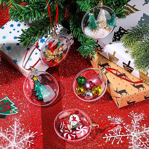 200 Pcs Clear Fillable Plastic Christmas Ornament Balls - Holiday Decorations
