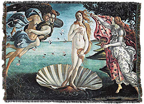 Pure Country Weavers Birth of Venus Tapestry Throw - Cotton, Made in USA (82x62)
