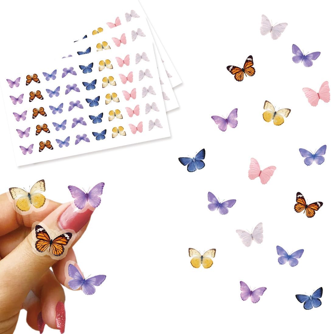 Skiennix Butterfly Decor Stickers - 120PCS Mini Butterfly Decorations for Birthday & Home Decor