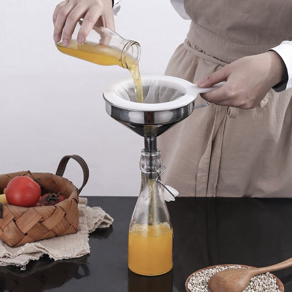 Skiennix Stainless Steel Oil Funnel - Detachable Filter Kitchen Gadget | 10cm Size